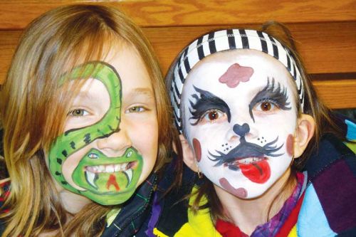 Clare Swinton and Emma Giugovaz had their faces painted by Kay of K's Klubhouse at the Verona Lions Chili and Games Day event.